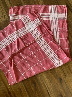Red Plaid Kitchen Tea Towels - Set of 2